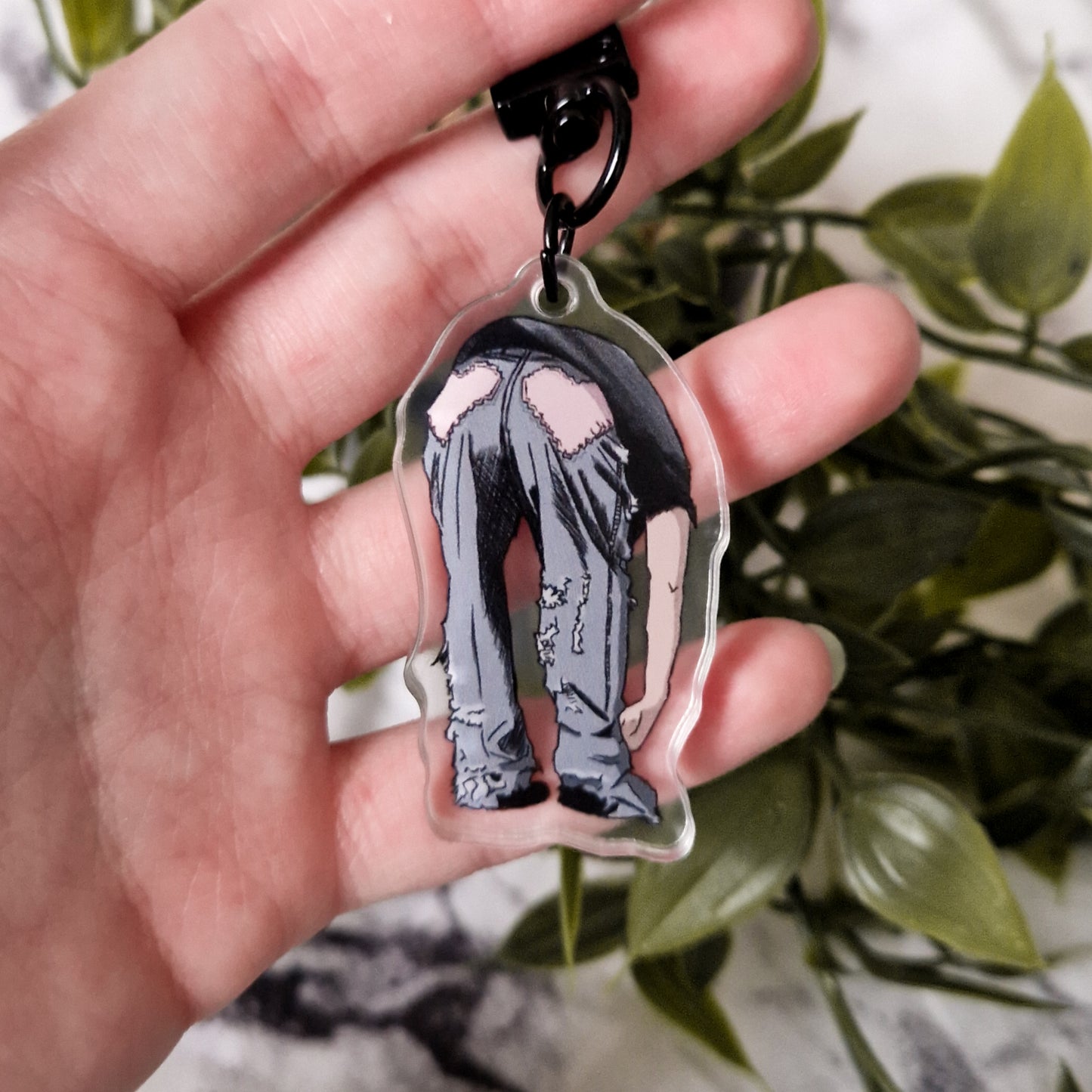 Flat Earth & Heart Butt Keychains image 2