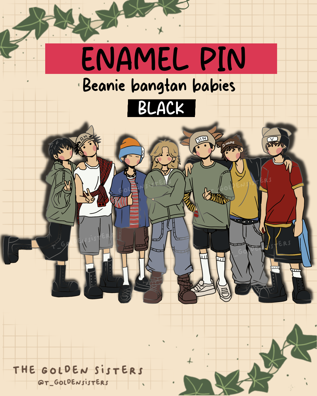 Beanie Bangtan pin (pre-order)