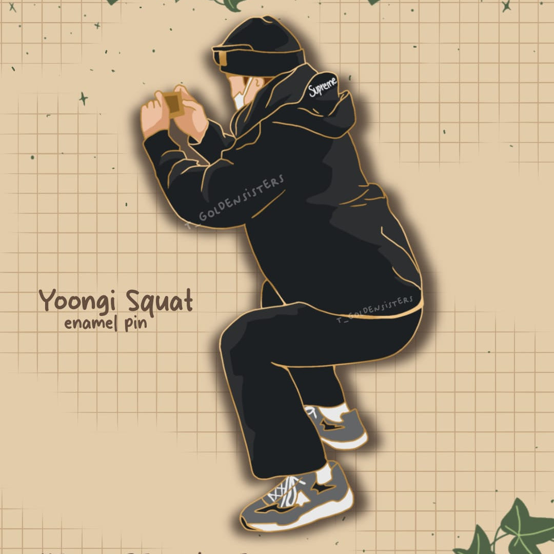 Squat Yoongi pin (pre-order)