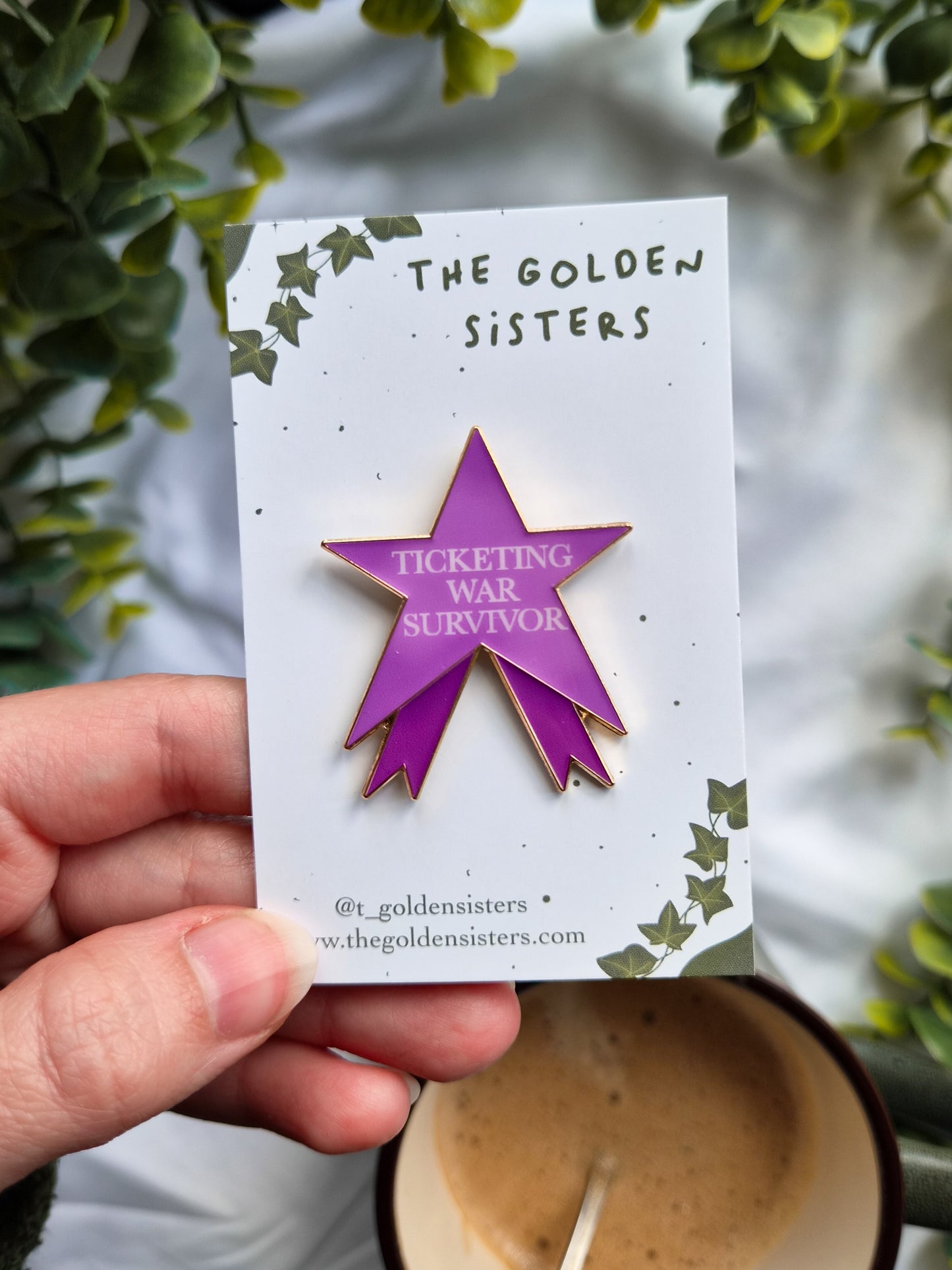 Ticketing War Survivor pin