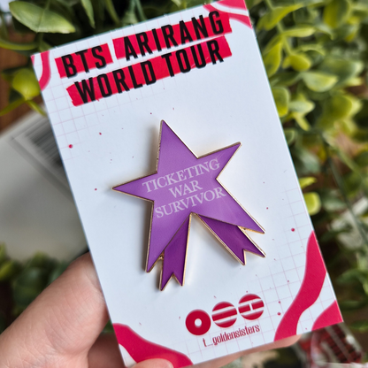 Ticketing War Survivor pin