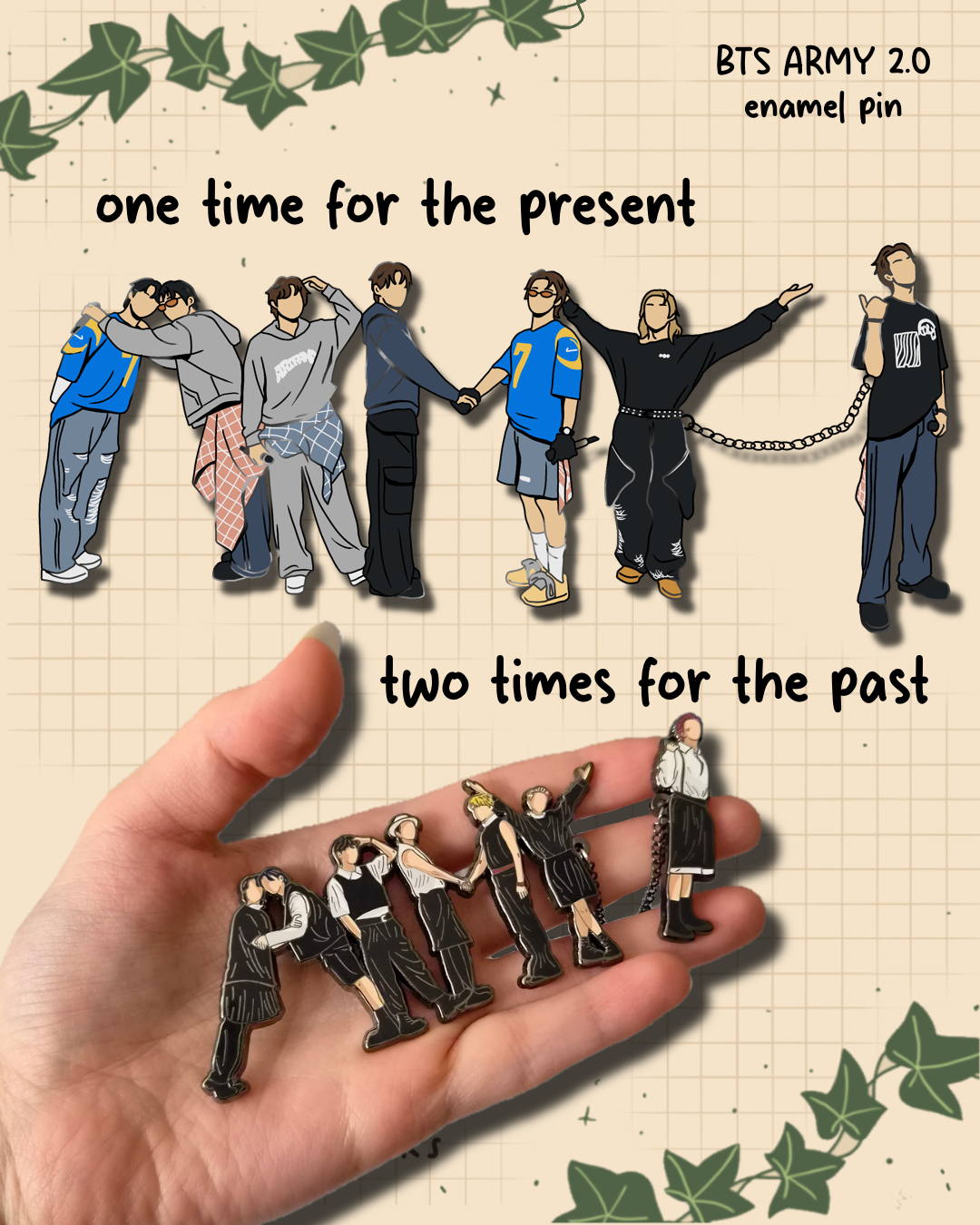 SET of 3 pins (ARMY and JK) (pre-orders)