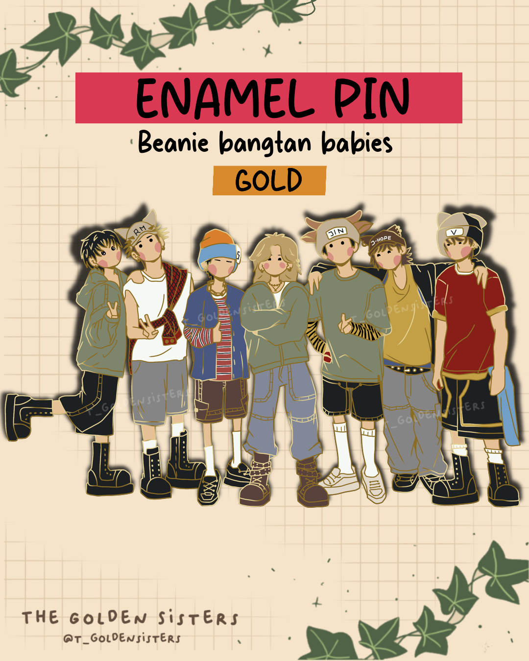 Beanie Bangtan pin (pre-order)